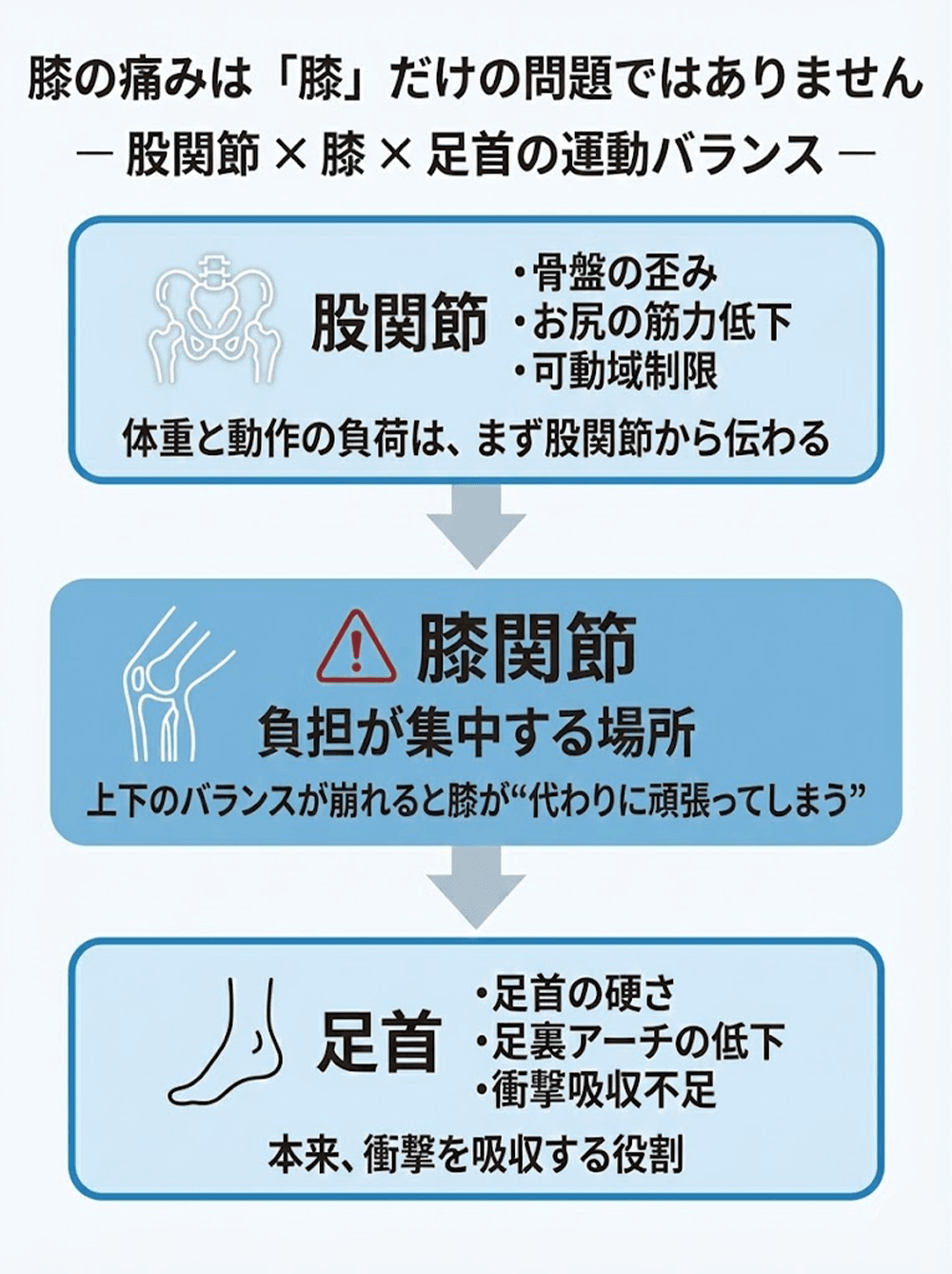 膝の痛みの原因図解